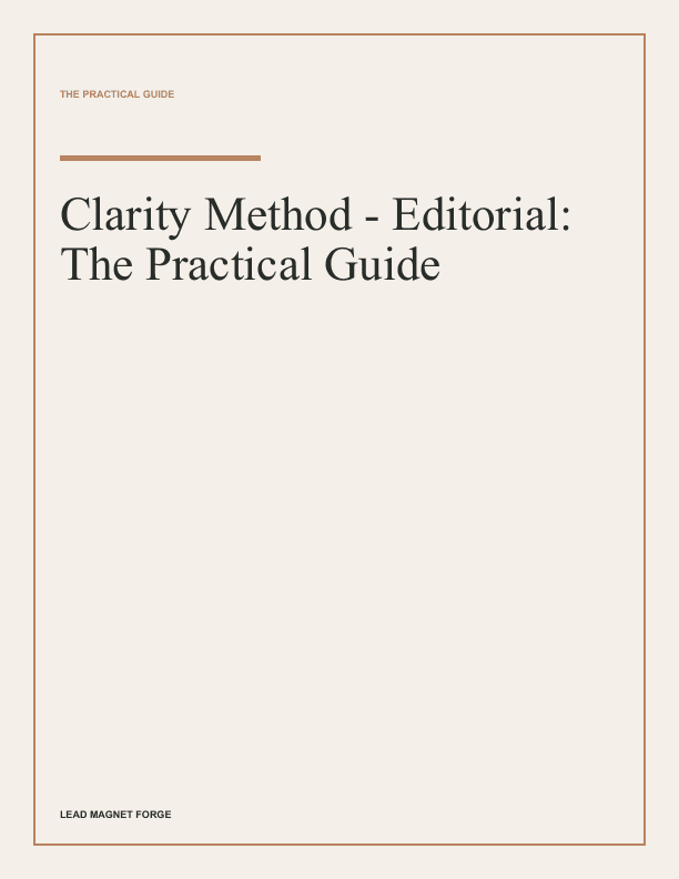 Clarity Method - Editorial cover preview