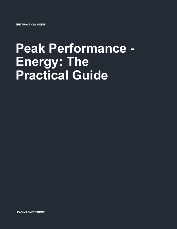 Peak Performance - Energy cover preview