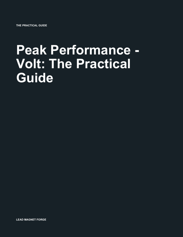 Peak Performance - Volt cover preview