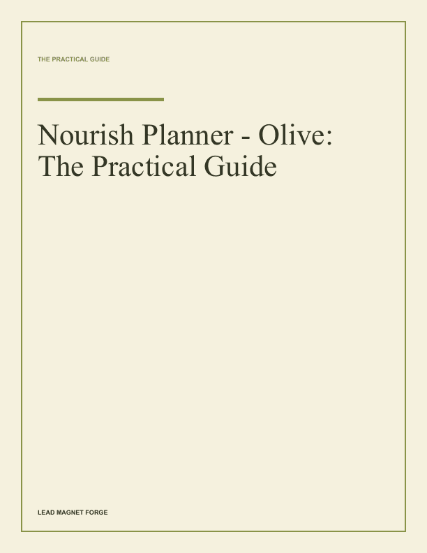 Nourish Planner - Olive cover preview